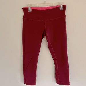 Red lululemon cropped leggings